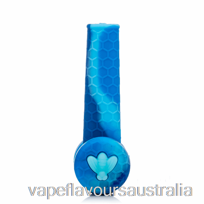 Vape Nicotine Australia Stratus Trio Silicone Pipe Marble Blue (Baby Blue / Blue)